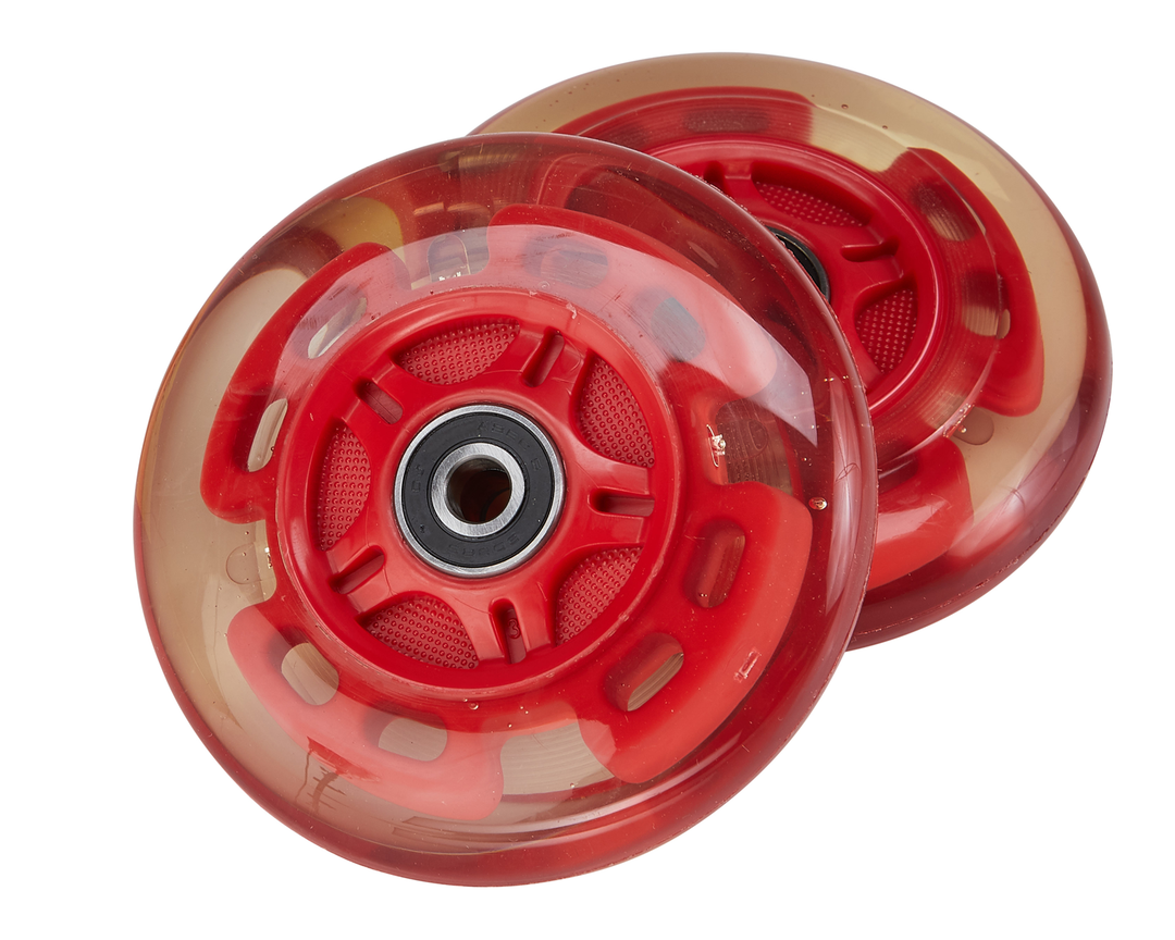 95mm Light Up Wheels - Red (Set of 2)